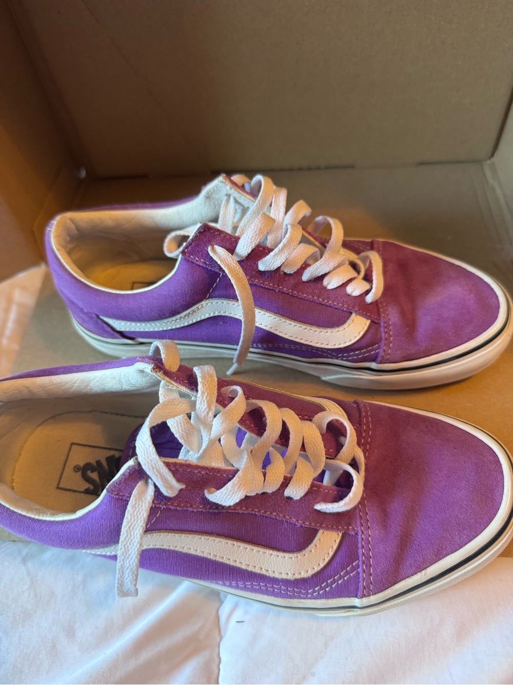Vans Old Skool Low Top Sneakers in Purple and White